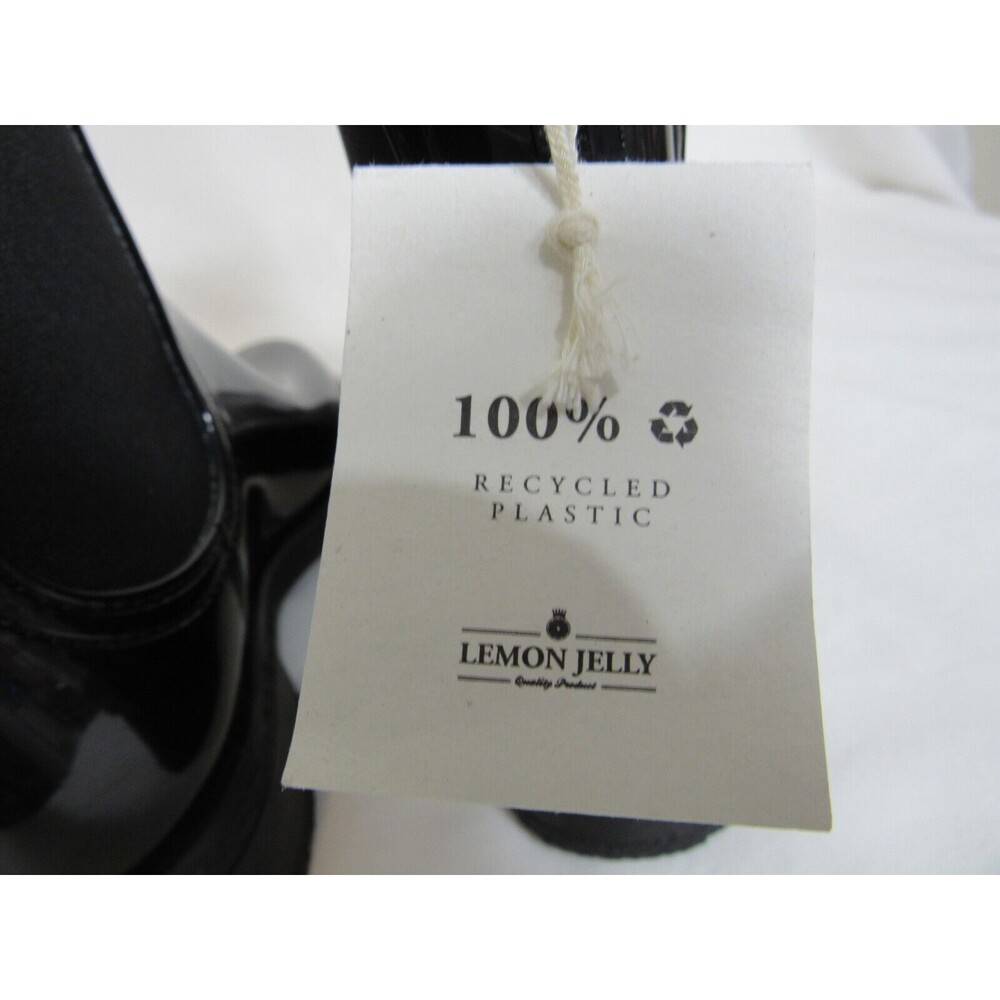 Lemon Jelly Black Vegan Chelsea Rain Booties Size 8 /38 NWT - Picture 7 of 8